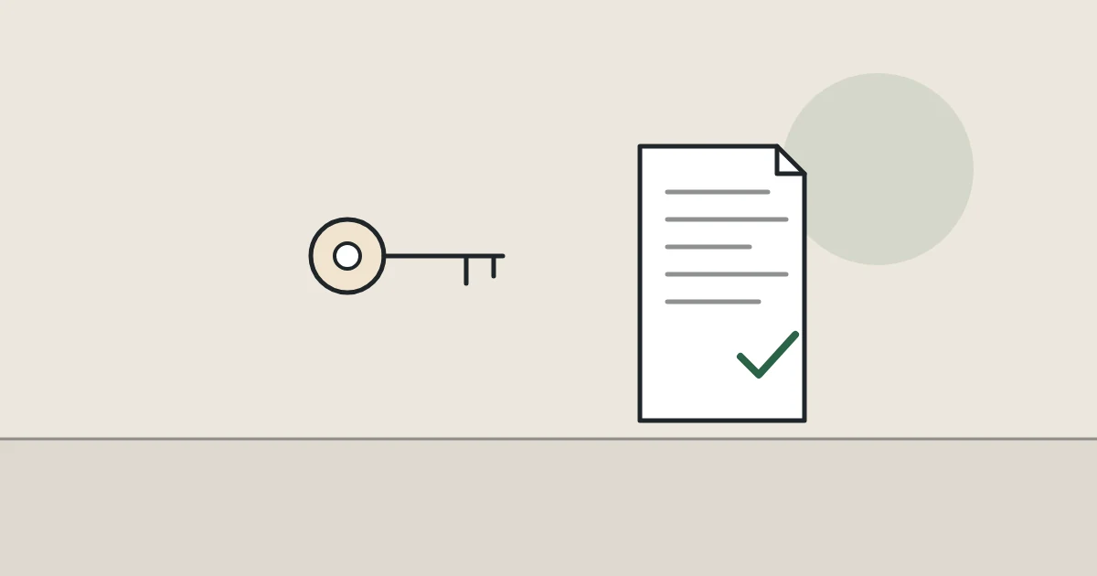 Illustration of a key and a lease document