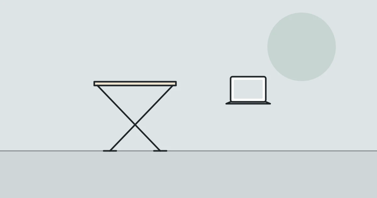 Illustration of a folding desk and a laptop