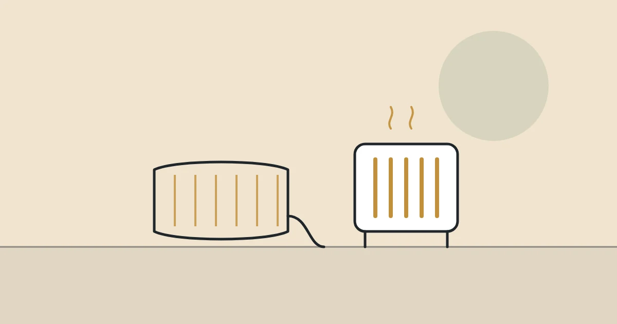 Illustration of a heated blanket and a space heater