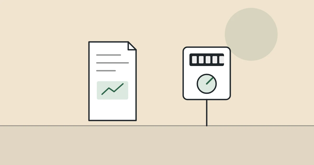 Illustration of an electricity bill and an electricity meter